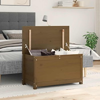 vidaXL Förvaringslåda honungsbrun 80x40x45,5 cm massiv furu