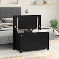 vidaXL Förvaringslåda svart 80x40x45,5 cm massiv furu