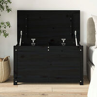 vidaXL Förvaringslåda svart 80x40x45,5 cm massiv furu