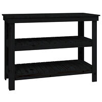 vidaXL Skobänk svart 110,5x50x80 cm massiv furu