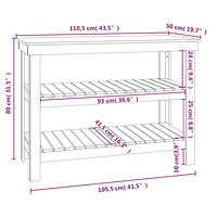 vidaXL Skobänk svart 110,5x50x80 cm massiv furu