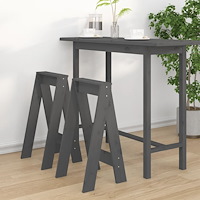vidaXL Pallar 2 st grå 40x40x75 cm massiv furu