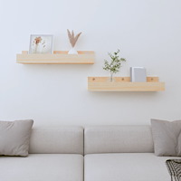 vidaXL Väggskåp 2 st 50x12x9 cm massiv furu