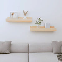 vidaXL Väggskåp 2 st 50x12x9 cm massiv furu