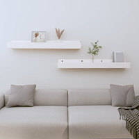 vidaXL Väggskåp 2 st vit 80x12x9 cm massiv furu
