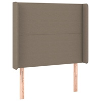 vidaXL Sänggavel LED taupe 93x16x118/128 cm tyg