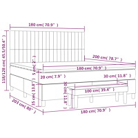 vidaXL Ramsäng med madrass blå 180x200 cm tyg