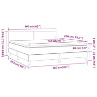vidaXL Ramsäng med madrass mörkbrun 160x200 cm tyg