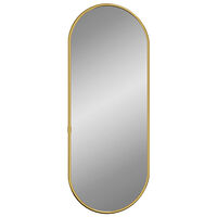 vidaXL Väggspegel guld 60x25 cm oval