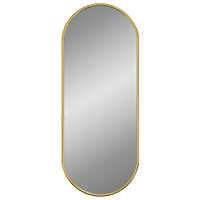 vidaXL Väggspegel guld 60x25 cm oval