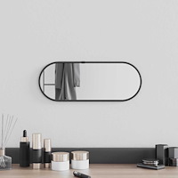 vidaXL Väggspegel svart 40x15 cm oval