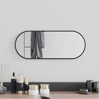 vidaXL Väggspegel svart 50x20 cm oval