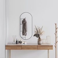 vidaXL Väggspegel svart 90x40 cm oval