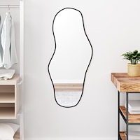 vidaXL Väggspegel svart 100x45 cm