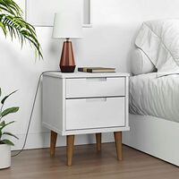 vidaXL Sängbord MOLDE vit 40x35x48 cm massiv furu