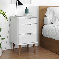 vidaXL Sängbord MOLDE vit 40x35x65 cm massiv furu