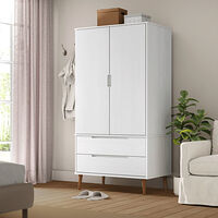 vidaXL Klädskåp MOLDE vit 90x55x175 cm massiv furu