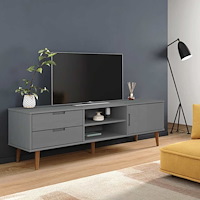vidaXL Tv-bänk MOLDE grå 158x40x49 cm massiv furu