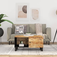 vidaXL Soffbord 80x50x40 cm massivt mangoträ och konstruerat trä