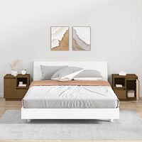vidaXL Sängbord 2 st honungsbrun 50x34x50 cm massiv furu