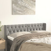 vidaXL Sänggavel med kanter ljusgrå 147x16x78/88 cm sammet