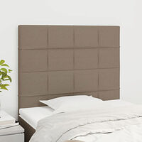 vidaXL Sänggavel taupe 80x5x118/128 cm tyg