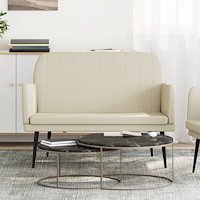 vidaXL Bänk gräddvit 107x80x81 cm konstläder