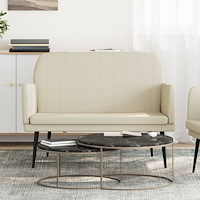 vidaXL Bänk gräddvit 107x80x81 cm konstläder