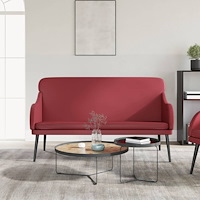 vidaXL Bänk vinröd 110x76x80 cm konstläder