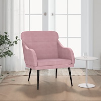 vidaXL Fåtölj rosa 63x76x80 cm sammet