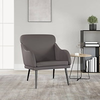 vidaXL Fåtölj grå 63x76x80 cm konstläder