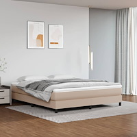vidaXL Ramsäng med bäddmadrass cappuccino 160x200 cm konstläder