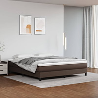 vidaXL Boxspring-sängram brun 180x200 cm konstläder