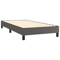 vidaXL Ramsäng med madrass grå 90x190 cm konstläder