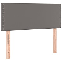 vidaXL Ramsäng med madrass grå 90x190 cm konstläder