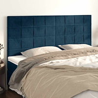 vidaXL Sänggavel mörkblå 200x5x118/128 cm sammet