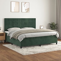 vidaXL Ramsäng med madrass mörkgrön 200x200 cm sammet