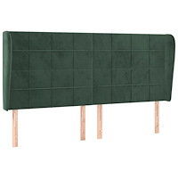 vidaXL Sänggavel med kanter mörkgrön 203x23x118/128 cm sammet