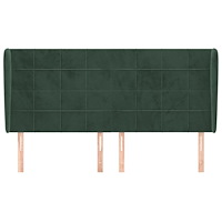 vidaXL Sänggavel med kanter mörkgrön 203x23x118/128 cm sammet