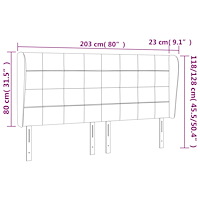 vidaXL Sänggavel med kanter mörkgrön 203x23x118/128 cm sammet