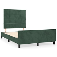 vidaXL Sängram utan madrass mörkgrön 120x200 cm sammet