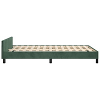 vidaXL Sängram utan madrass mörkgrön 120x200 cm sammet