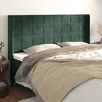 vidaXL Sänggavel med kanter mörkgrön 203x16x118/128 cm sammet