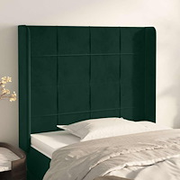 vidaXL Sänggavel med kanter mörkgrön 103x16x118/128 cm sammet