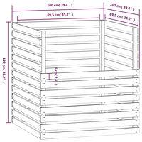 vidaXL Kompostlåda honungsbrun 100x100x102 cm massiv furu