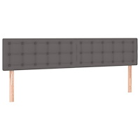 vidaXL Ramsäng med madrass grå 200x200 cm konstläder
