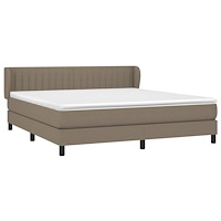 vidaXL Ramsäng med madrass taupe 160x200 cm tyg