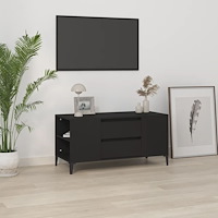 vidaXL Tv-bänk svart 102x44,5x50 cm konstruerat trä