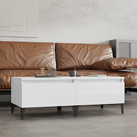 vidaXL Sidobord 2 st vit högglans 50x46x35 cm konstruerat trä