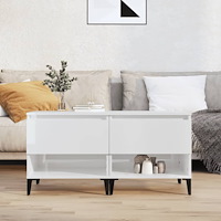vidaXL Sidobord 2 st vit högglans 50x46x50 cm konstruerat trä